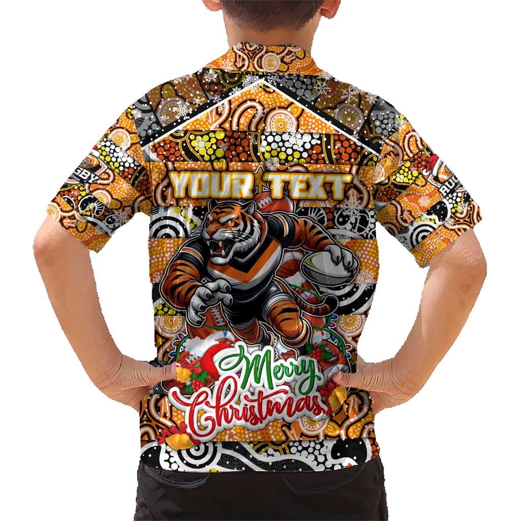 Custom Tigers Rugby Merry Christmas Hawaiian Shirt Indigenous Australian Art - Vibe Hoodie Shop