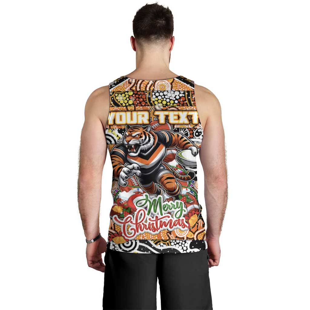Custom Tigers Rugby Merry Christmas Men Tank Top Indigenous Australian Art - Vibe Hoodie Shop