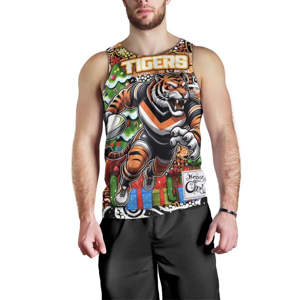 Custom Tigers Rugby Merry Christmas Men Tank Top Indigenous Australian Art - Vibe Hoodie Shop