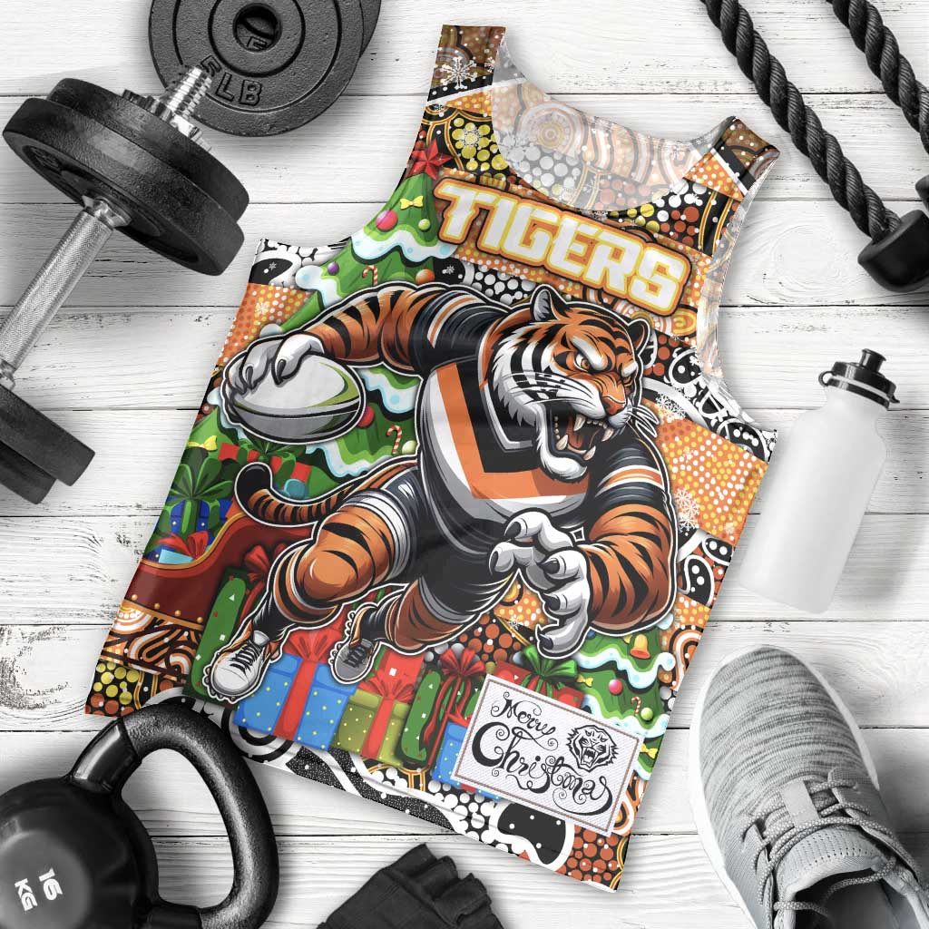 Custom Tigers Rugby Merry Christmas Men Tank Top Indigenous Australian Art - Vibe Hoodie Shop