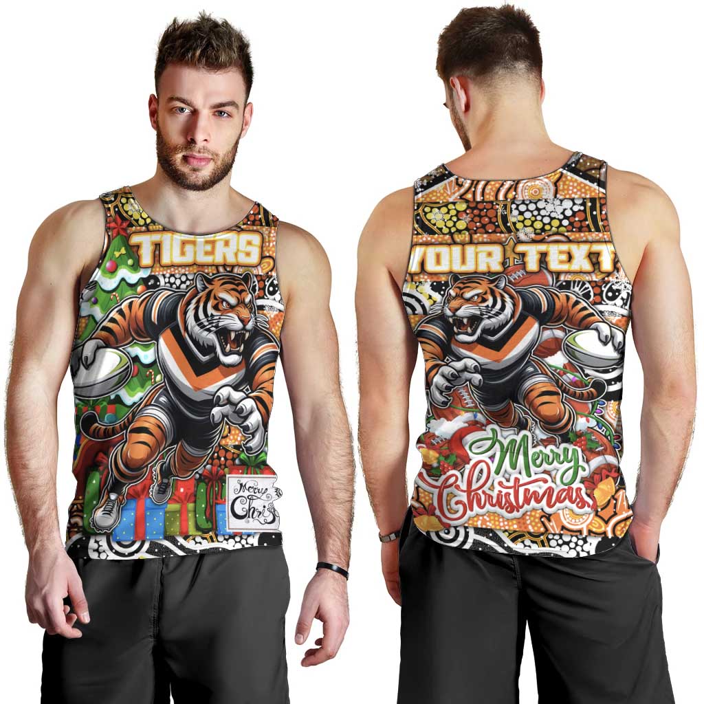 Custom Tigers Rugby Merry Christmas Men Tank Top Indigenous Australian Art - Vibe Hoodie Shop