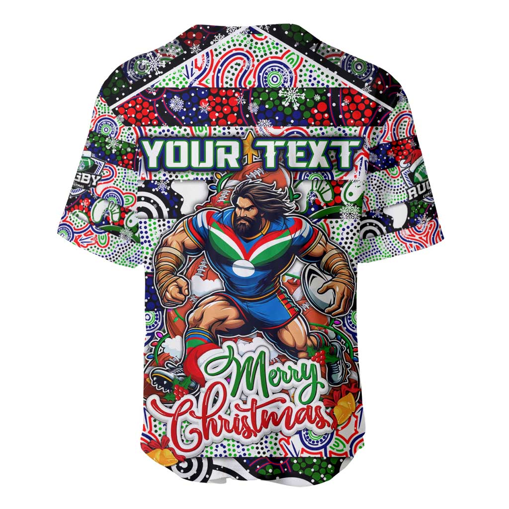 Custom New Zealand Warriors Rugby Merry Christmas Baseball Jersey Indigenous Australian Art - Vibe Hoodie Shop