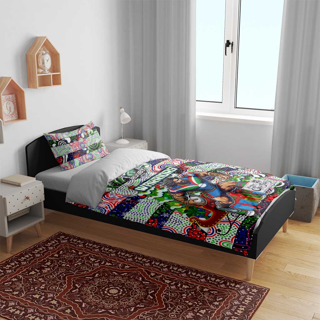 New Zealand Warriors Rugby Merry Christmas Bedding Set Indigenous Australian Art - Vibe Hoodie Shop