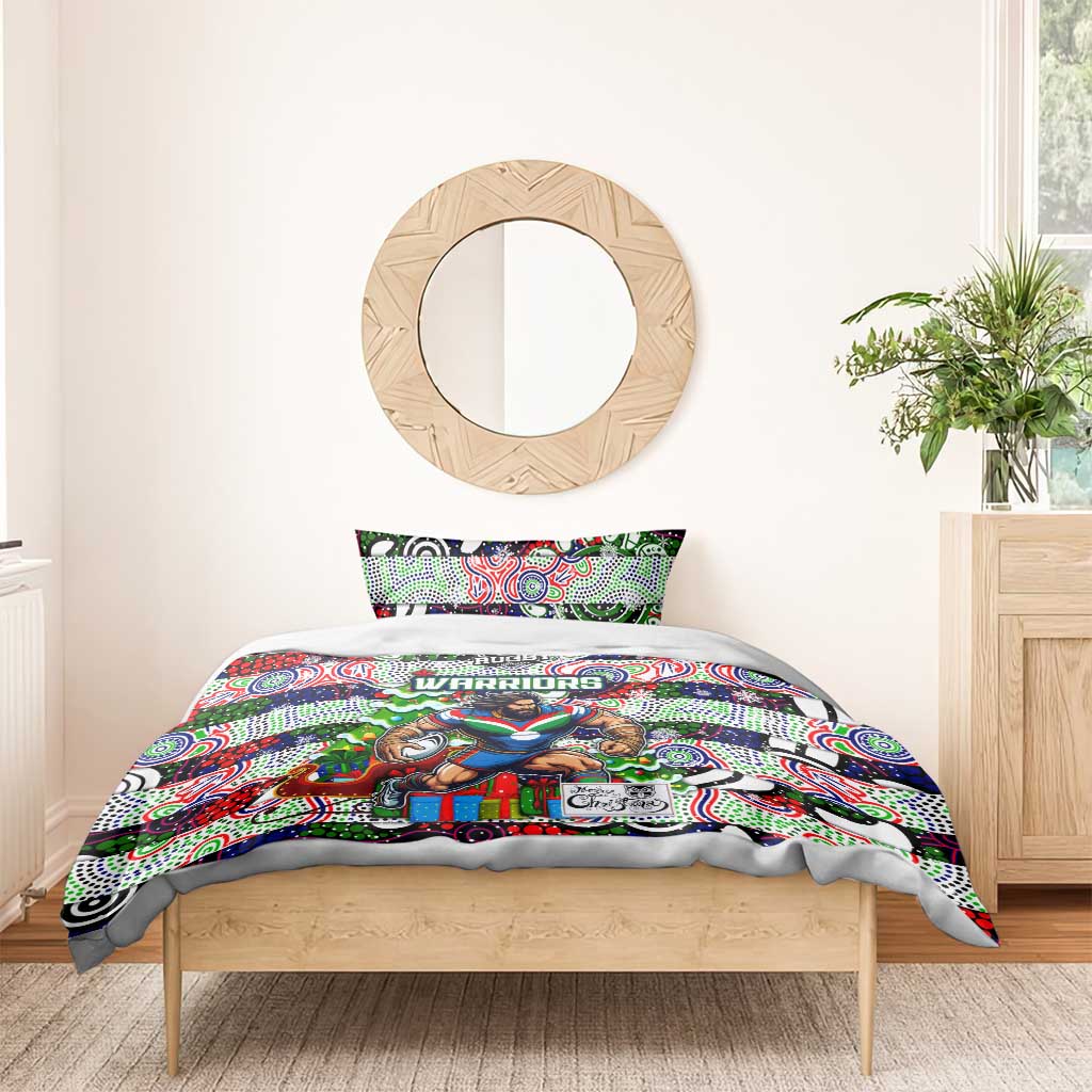 New Zealand Warriors Rugby Merry Christmas Bedding Set Indigenous Australian Art - Vibe Hoodie Shop