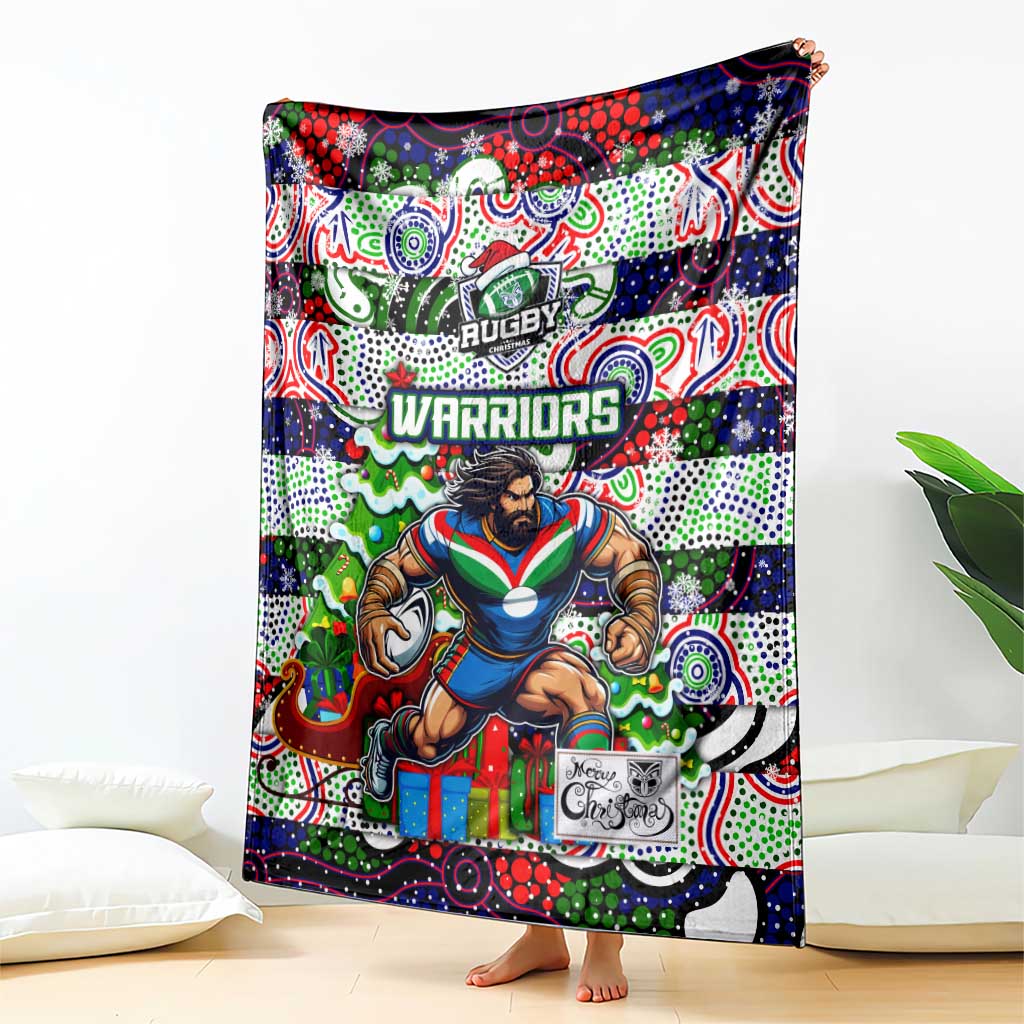 New Zealand Warriors Rugby Merry Christmas Blanket Indigenous Australian Art - Vibe Hoodie Shop