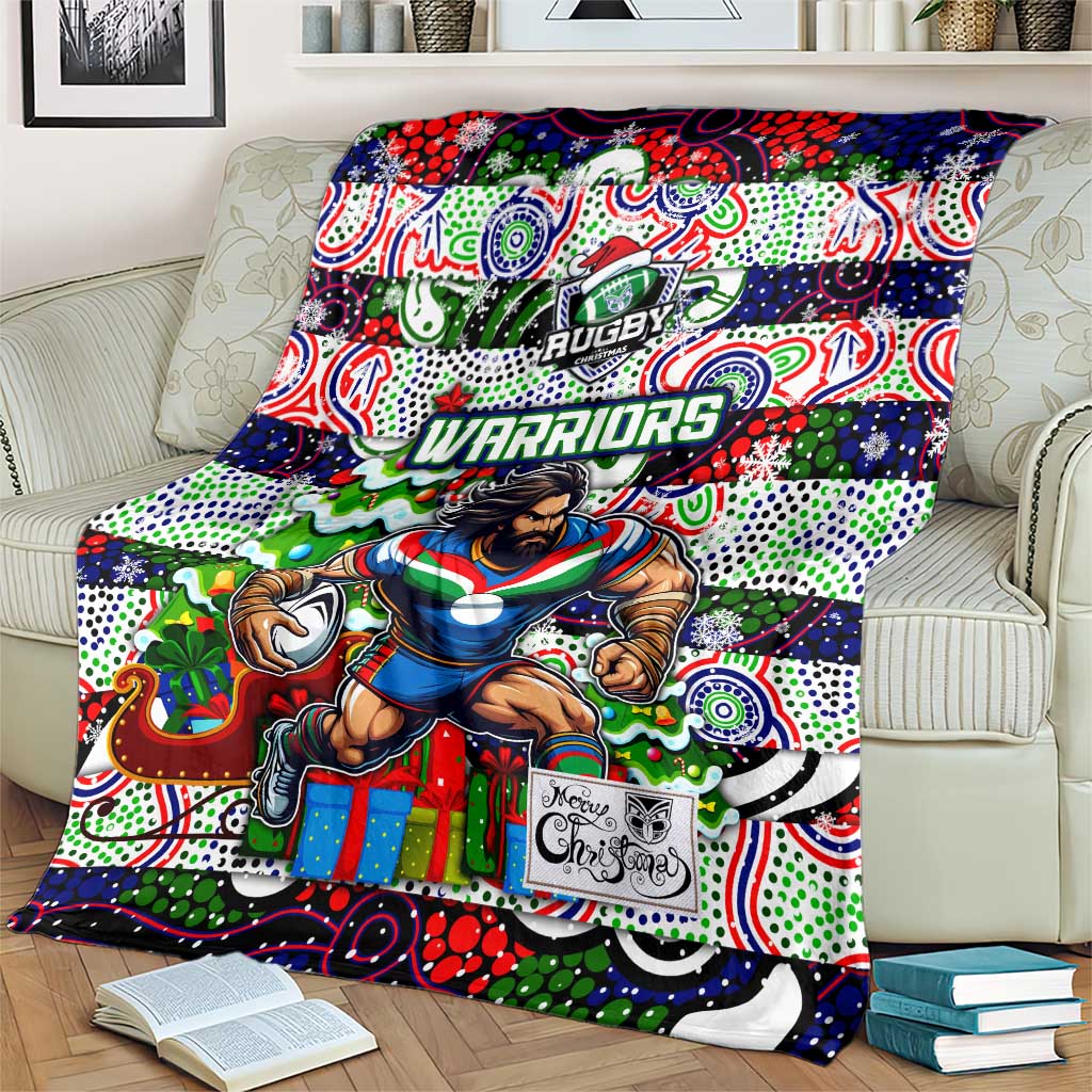 New Zealand Warriors Rugby Merry Christmas Blanket Indigenous Australian Art - Vibe Hoodie Shop