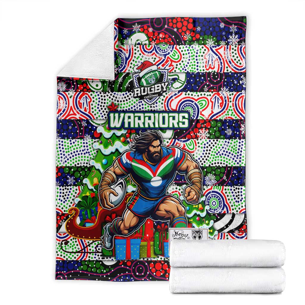New Zealand Warriors Rugby Merry Christmas Blanket Indigenous Australian Art - Vibe Hoodie Shop