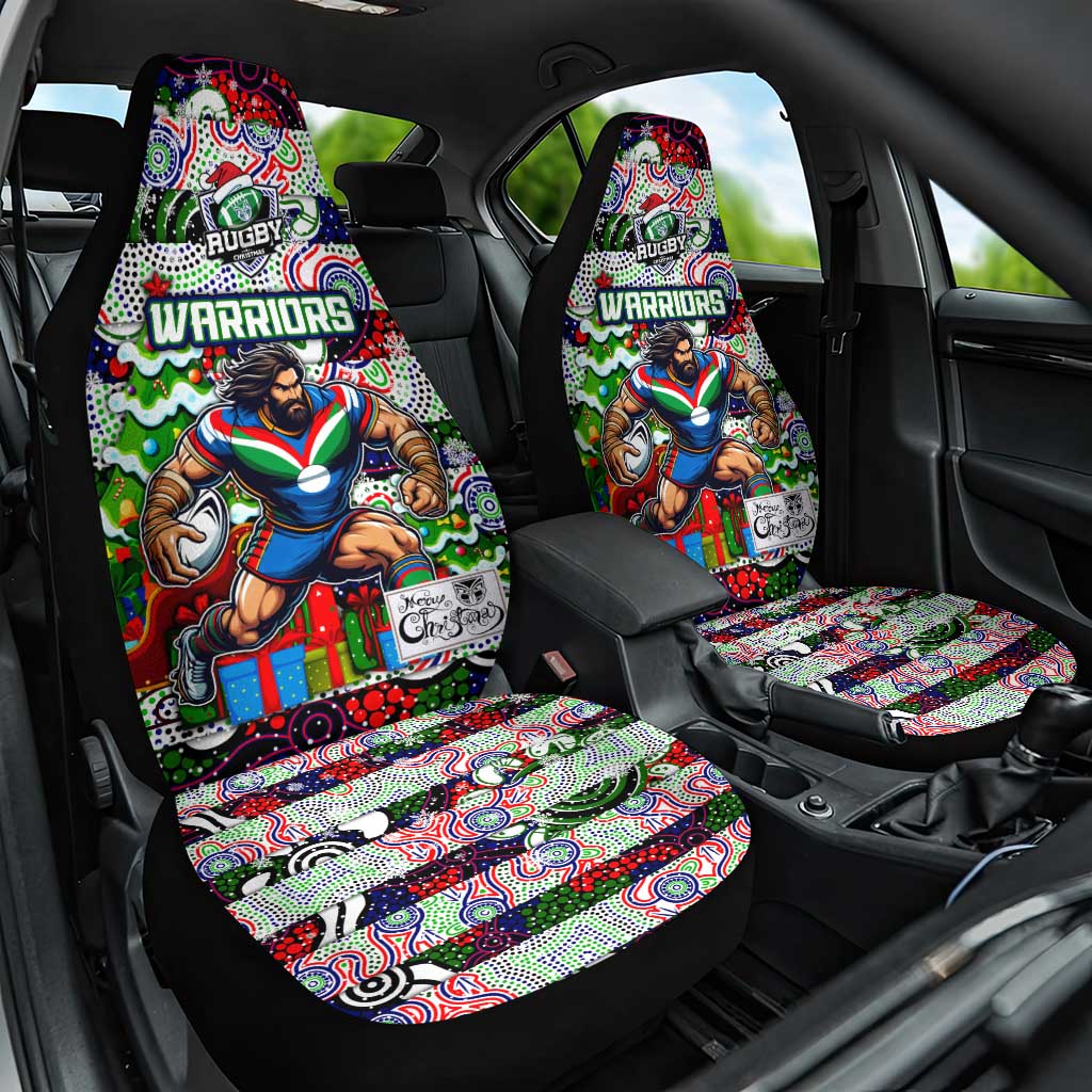 New Zealand Warriors Rugby Merry Christmas Car Seat Cover Indigenous Australian Art - Vibe Hoodie Shop
