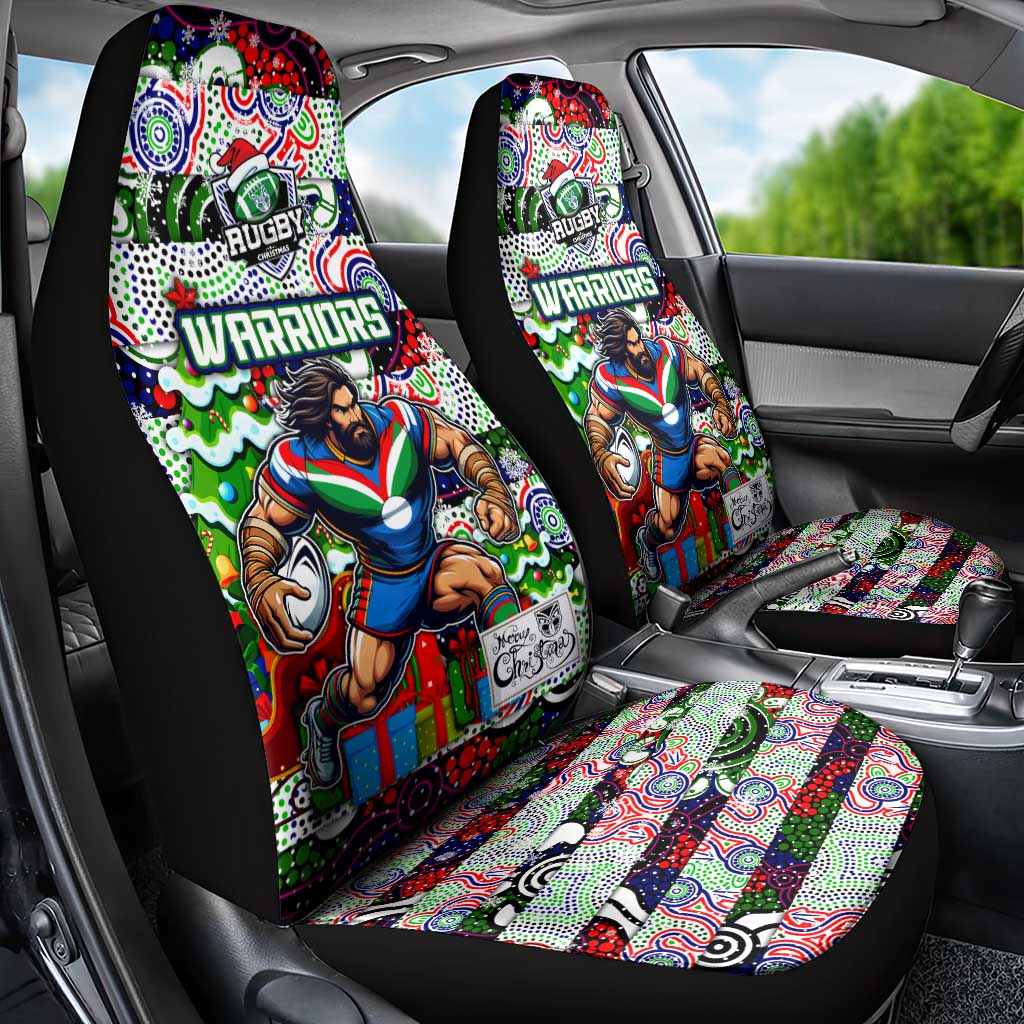 New Zealand Warriors Rugby Merry Christmas Car Seat Cover Indigenous Australian Art - Vibe Hoodie Shop