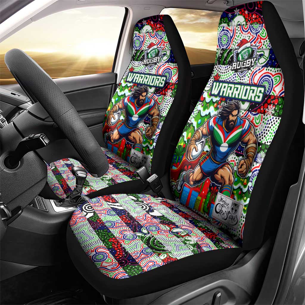 New Zealand Warriors Rugby Merry Christmas Car Seat Cover Indigenous Australian Art - Vibe Hoodie Shop