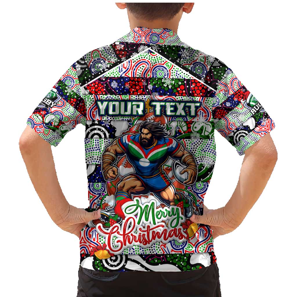 Custom New Zealand Warriors Rugby Merry Christmas Family Matching Mermaid Dress and Hawaiian Shirt Indigenous Australian Art