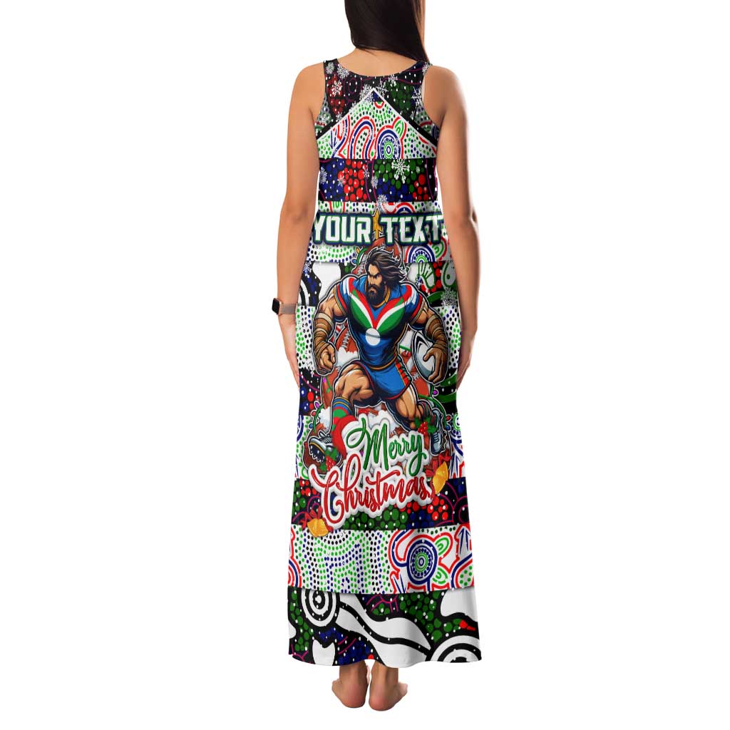 Custom New Zealand Warriors Rugby Merry Christmas Family Matching Tank Maxi Dress and Hawaiian Shirt Indigenous Australian Art