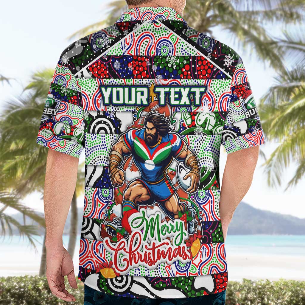 Custom New Zealand Warriors Rugby Merry Christmas Hawaiian Shirt Indigenous Australian Art - Vibe Hoodie Shop