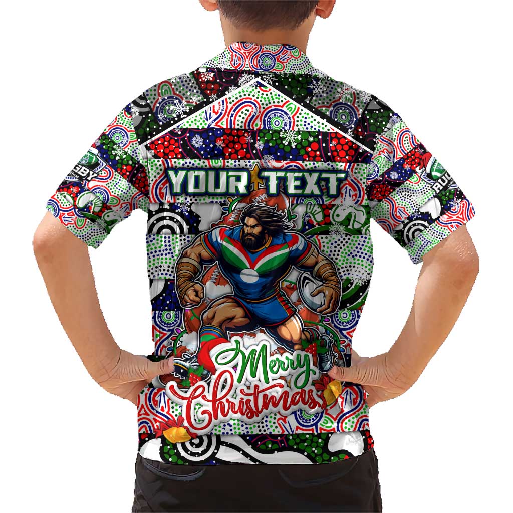 Custom New Zealand Warriors Rugby Merry Christmas Hawaiian Shirt Indigenous Australian Art - Vibe Hoodie Shop