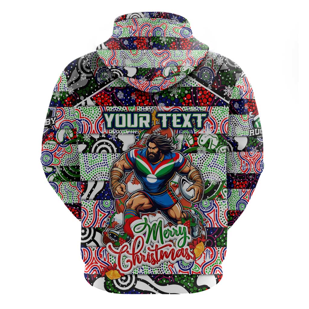 Custom New Zealand Warriors Rugby Merry Christmas Hoodie Indigenous Australian Art - Vibe Hoodie Shop