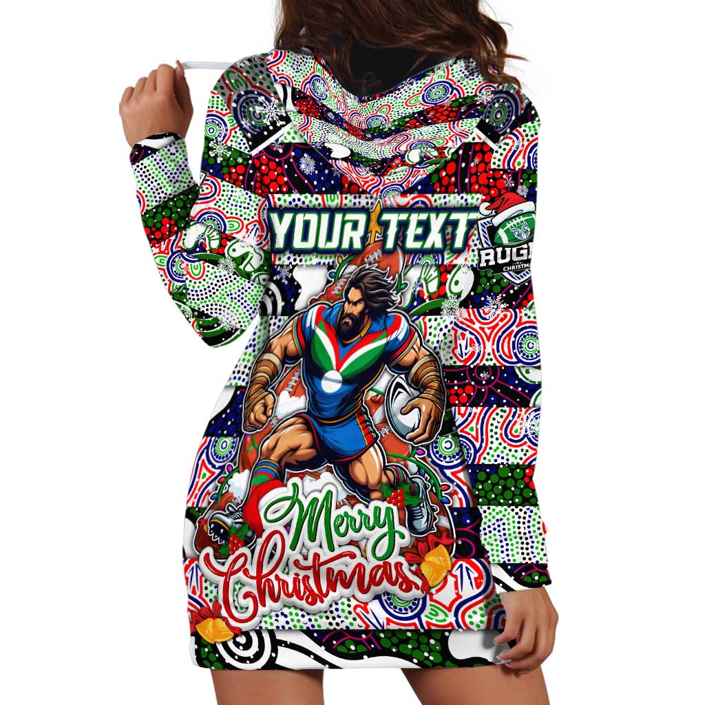 Custom New Zealand Warriors Rugby Merry Christmas Hoodie Dress Indigenous Australian Art - Vibe Hoodie Shop