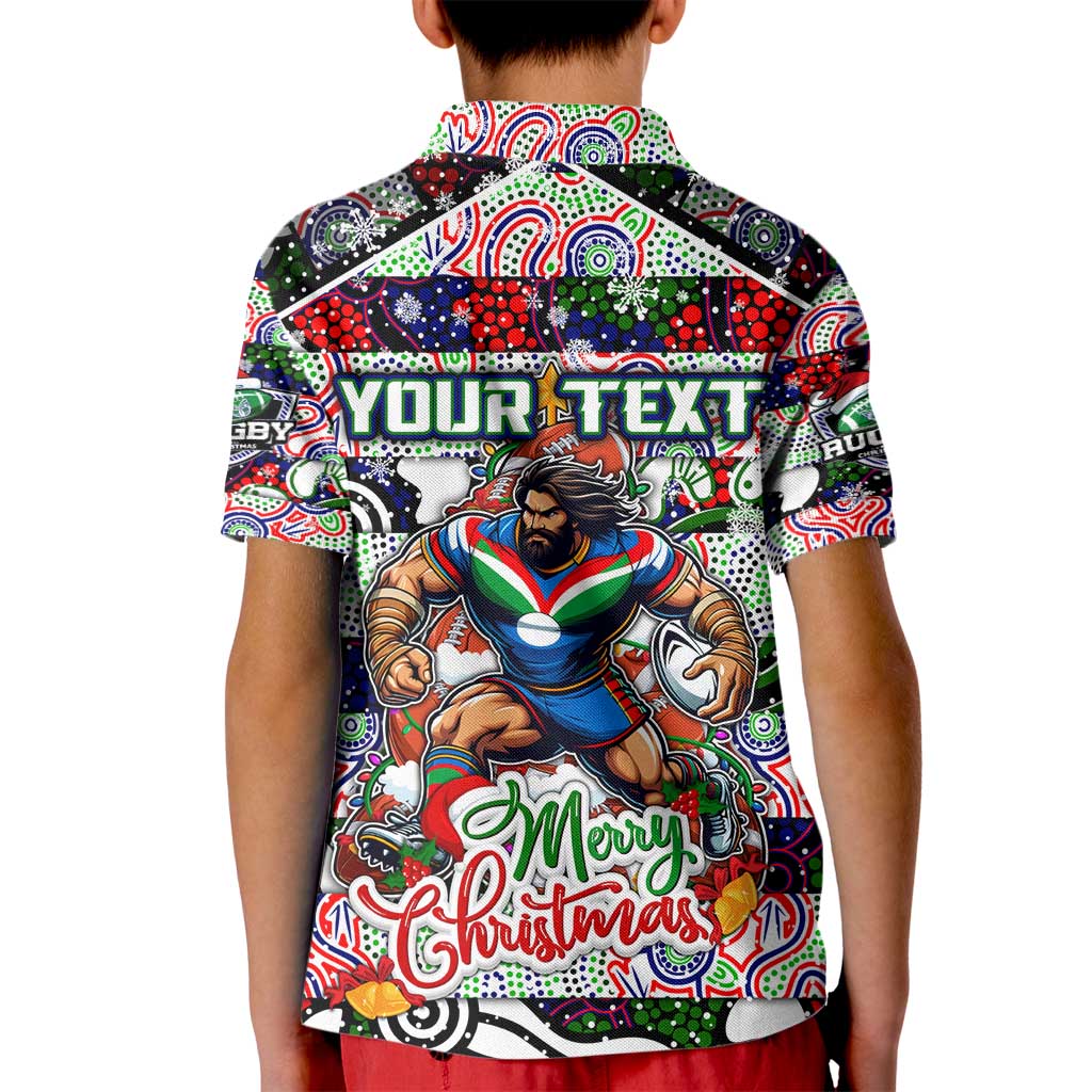 Custom New Zealand Warriors Rugby Merry Christmas Kid Polo Shirt Indigenous Australian Art - Vibe Hoodie Shop