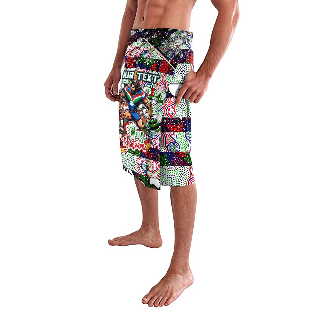 Custom New Zealand Warriors Rugby Merry Christmas Lavalava Indigenous Australian Art