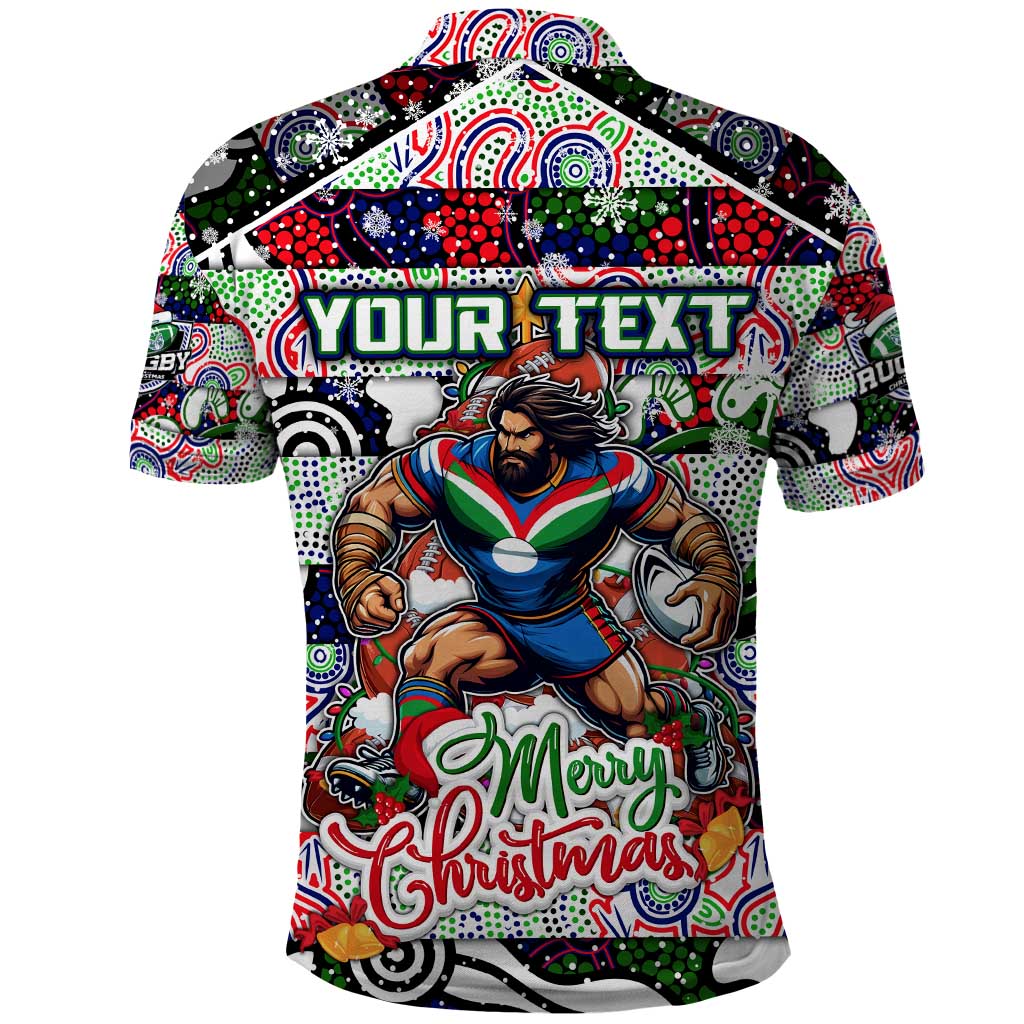 Custom New Zealand Warriors Rugby Merry Christmas Polo Shirt Indigenous Australian Art - Vibe Hoodie Shop