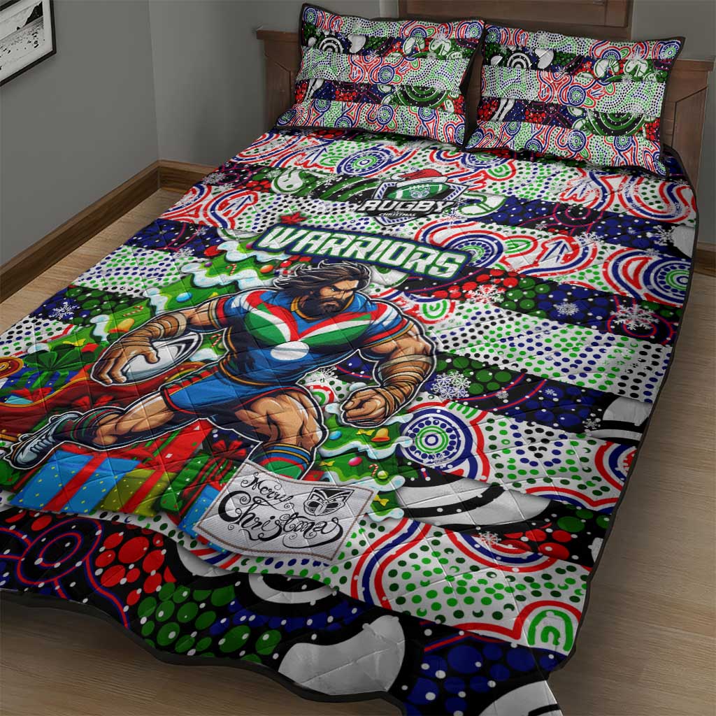 New Zealand Warriors Rugby Merry Christmas Quilt Bed Set Indigenous Australian Art - Vibe Hoodie Shop