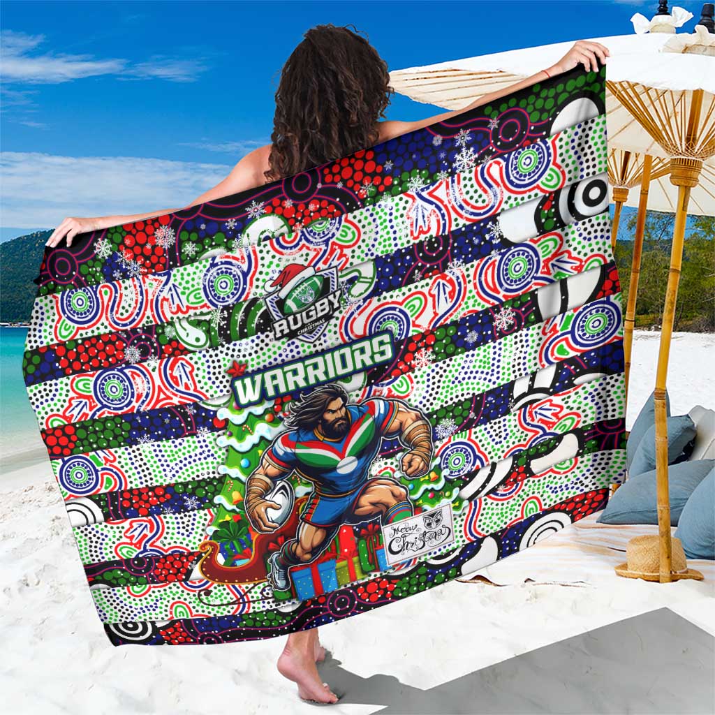 New Zealand Warriors Rugby Merry Christmas Sarong Indigenous Australian Art - Vibe Hoodie Shop