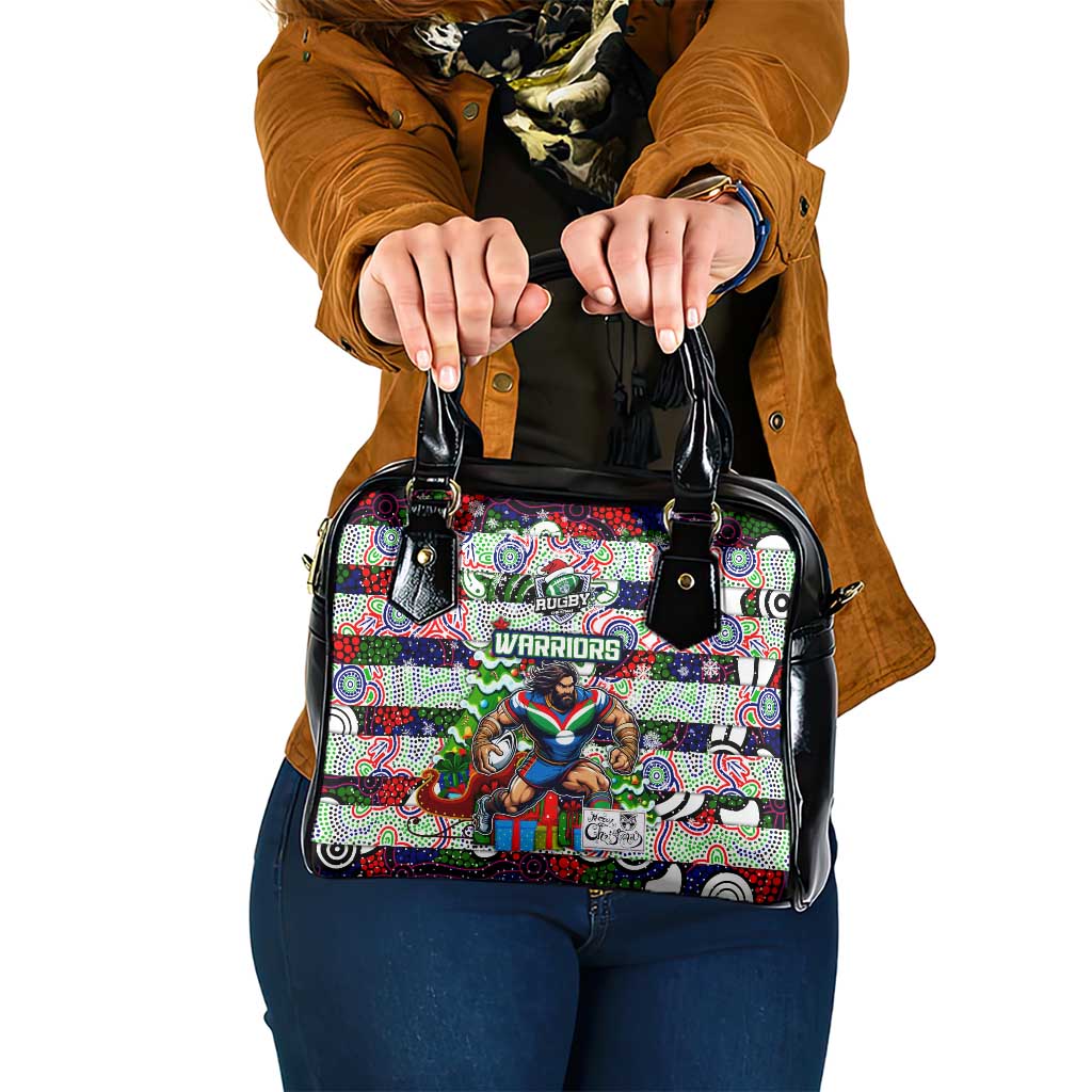 New Zealand Warriors Rugby Merry Christmas Shoulder Handbag Indigenous Australian Art - Vibe Hoodie Shop