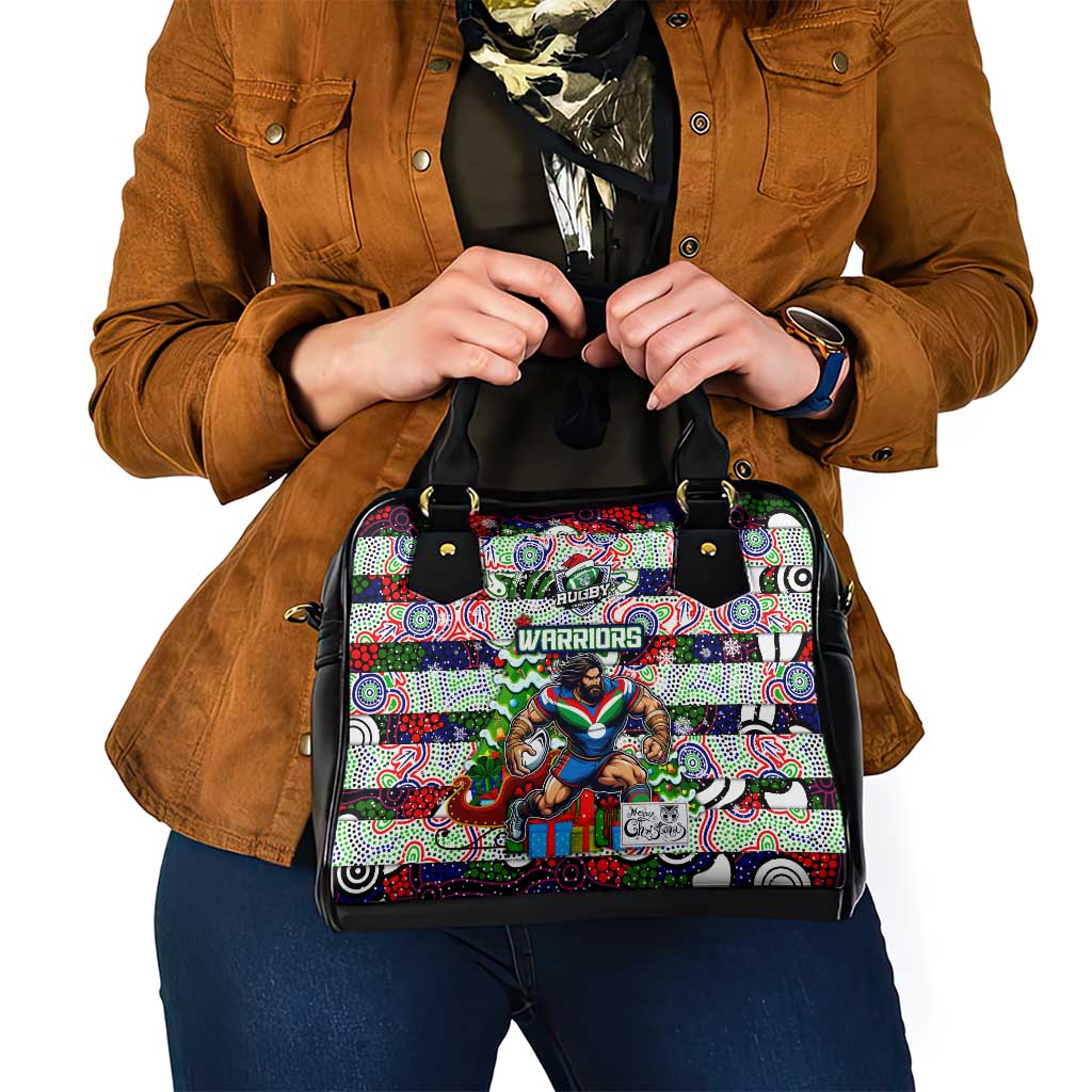 New Zealand Warriors Rugby Merry Christmas Shoulder Handbag Indigenous Australian Art - Vibe Hoodie Shop