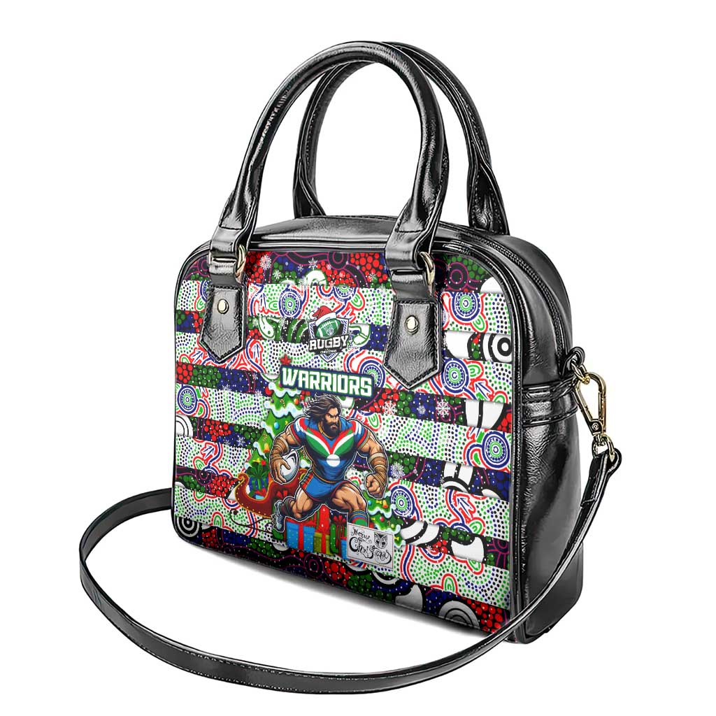 New Zealand Warriors Rugby Merry Christmas Shoulder Handbag Indigenous Australian Art - Vibe Hoodie Shop