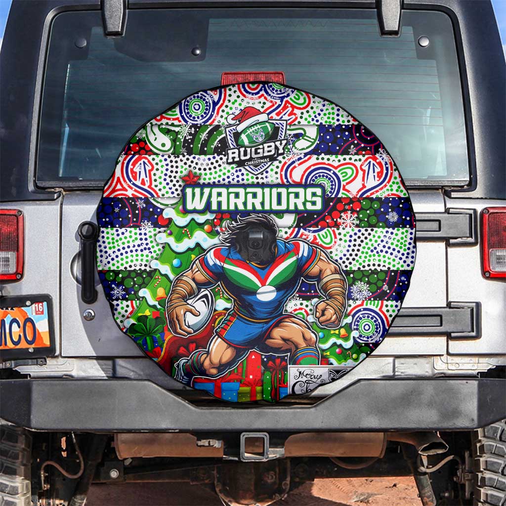 New Zealand Warriors Rugby Merry Christmas Spare Tire Cover Indigenous Australian Art - Vibe Hoodie Shop