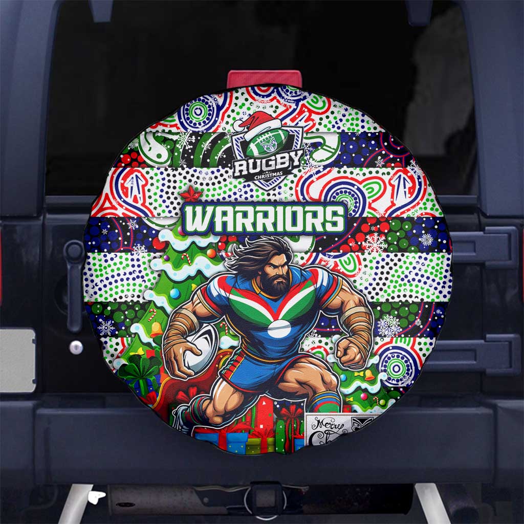 New Zealand Warriors Rugby Merry Christmas Spare Tire Cover Indigenous Australian Art - Vibe Hoodie Shop