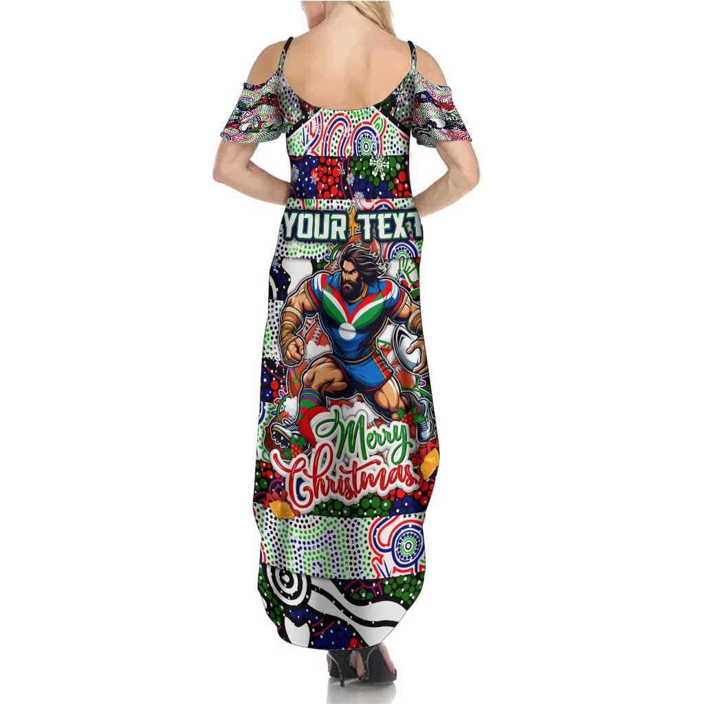 Custom New Zealand Warriors Rugby Merry Christmas Summer Maxi Dress Indigenous Australian Art
