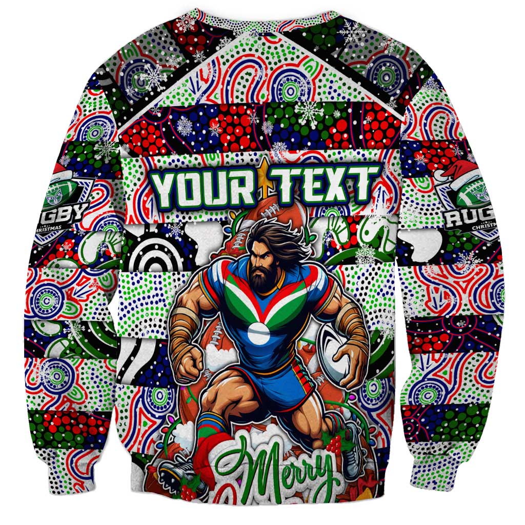 Custom New Zealand Warriors Rugby Merry Christmas Sweatshirt Indigenous Australian Art - Vibe Hoodie Shop