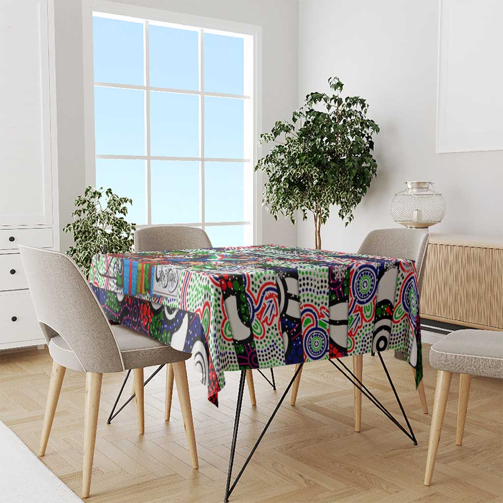 New Zealand Warriors Rugby Merry Christmas Tablecloth Indigenous Australian Art