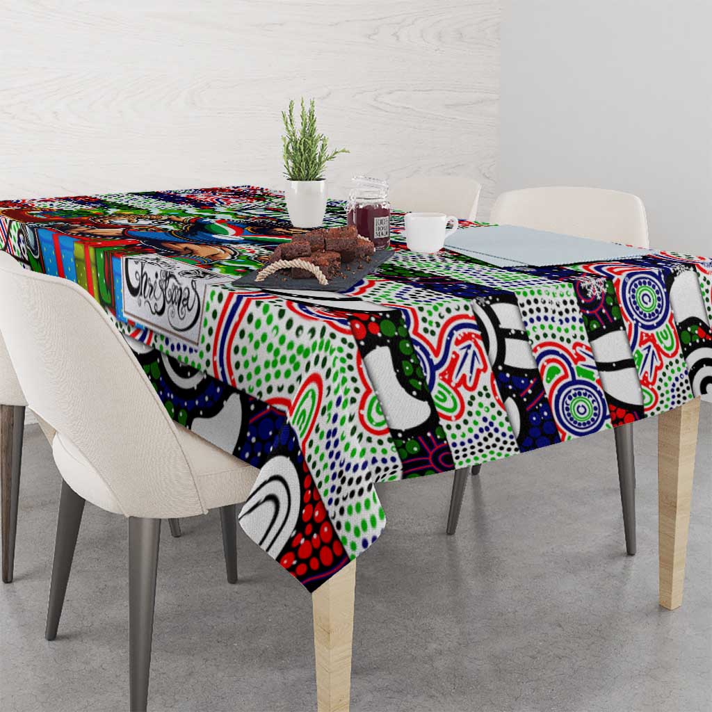 New Zealand Warriors Rugby Merry Christmas Tablecloth Indigenous Australian Art