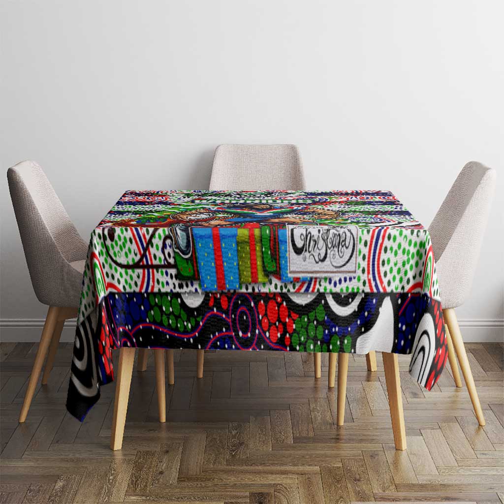 New Zealand Warriors Rugby Merry Christmas Tablecloth Indigenous Australian Art