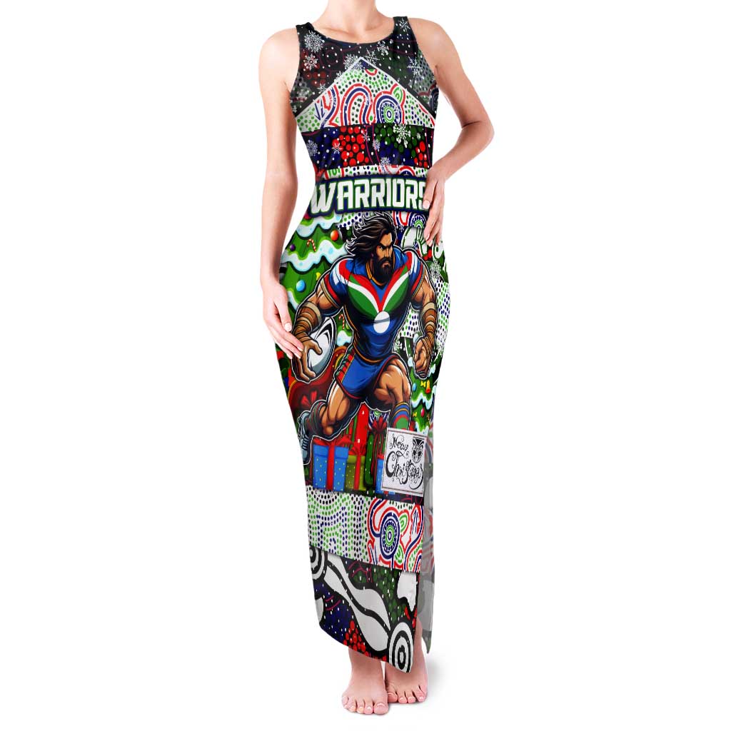 Custom New Zealand Warriors Rugby Merry Christmas Tank Maxi Dress Indigenous Australian Art