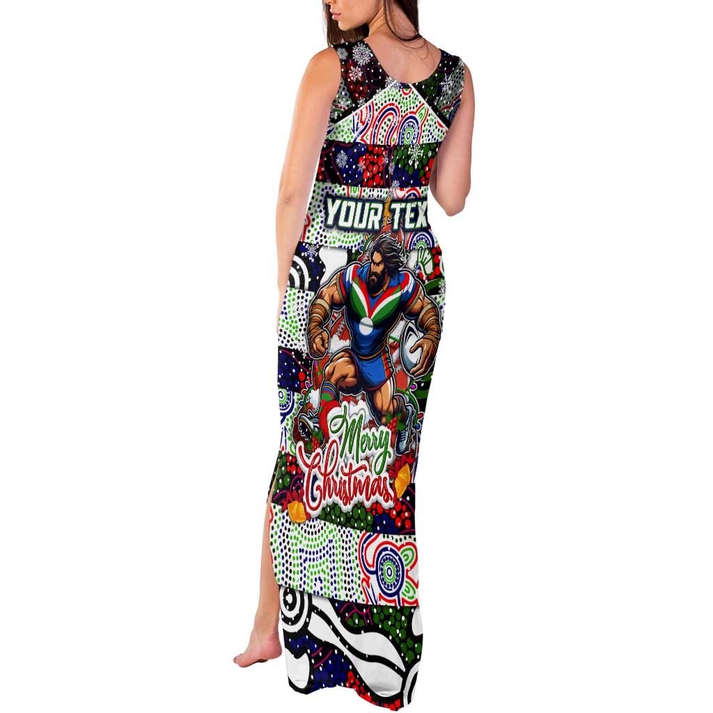Custom New Zealand Warriors Rugby Merry Christmas Tank Maxi Dress Indigenous Australian Art