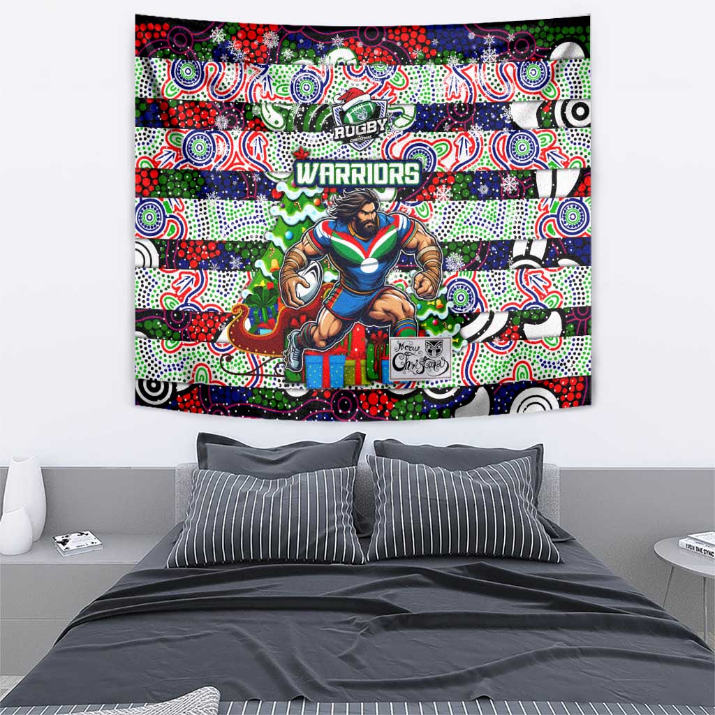 New Zealand Warriors Rugby Merry Christmas Tapestry Indigenous Australian Art - Vibe Hoodie Shop