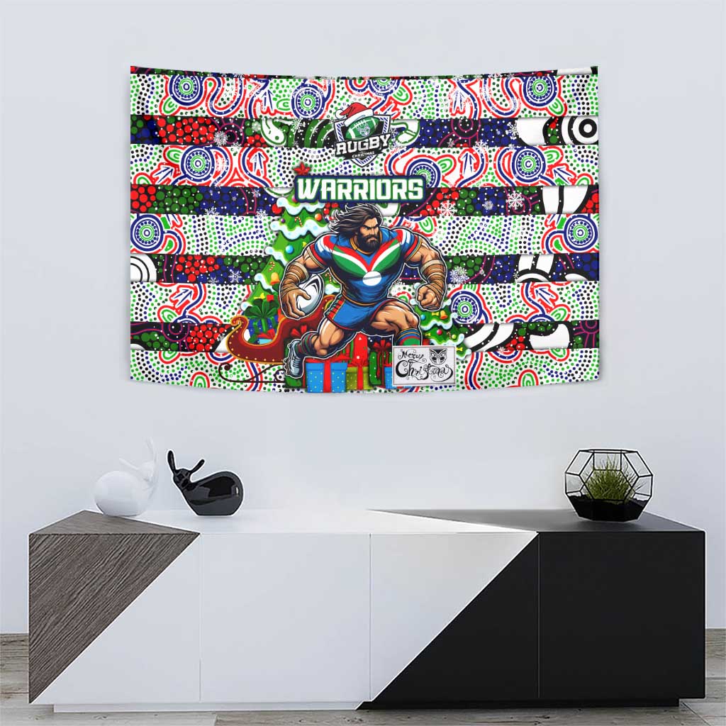 New Zealand Warriors Rugby Merry Christmas Tapestry Indigenous Australian Art - Vibe Hoodie Shop