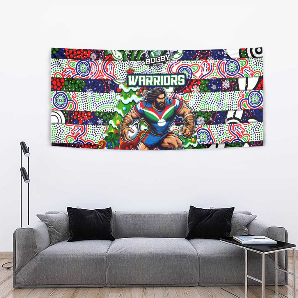 New Zealand Warriors Rugby Merry Christmas Tapestry Indigenous Australian Art - Vibe Hoodie Shop