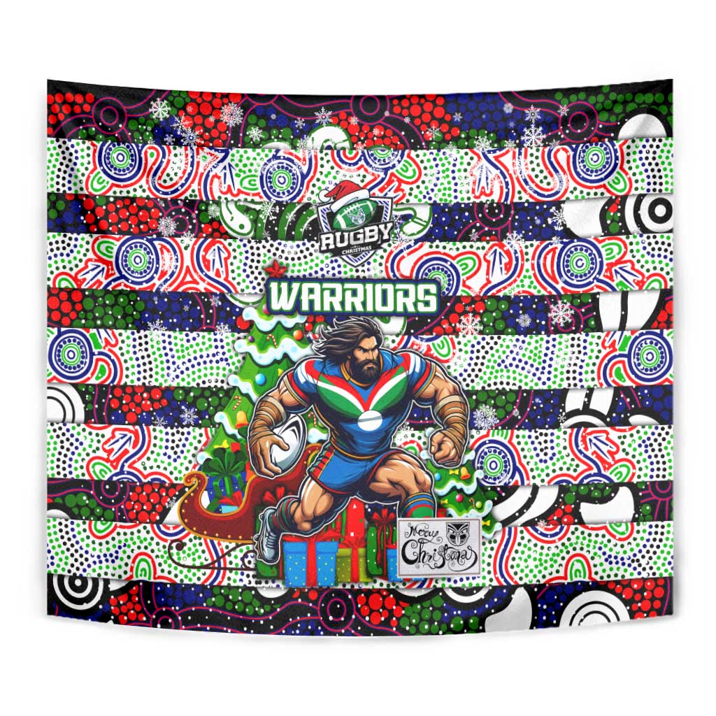 New Zealand Warriors Rugby Merry Christmas Tapestry Indigenous Australian Art - Vibe Hoodie Shop