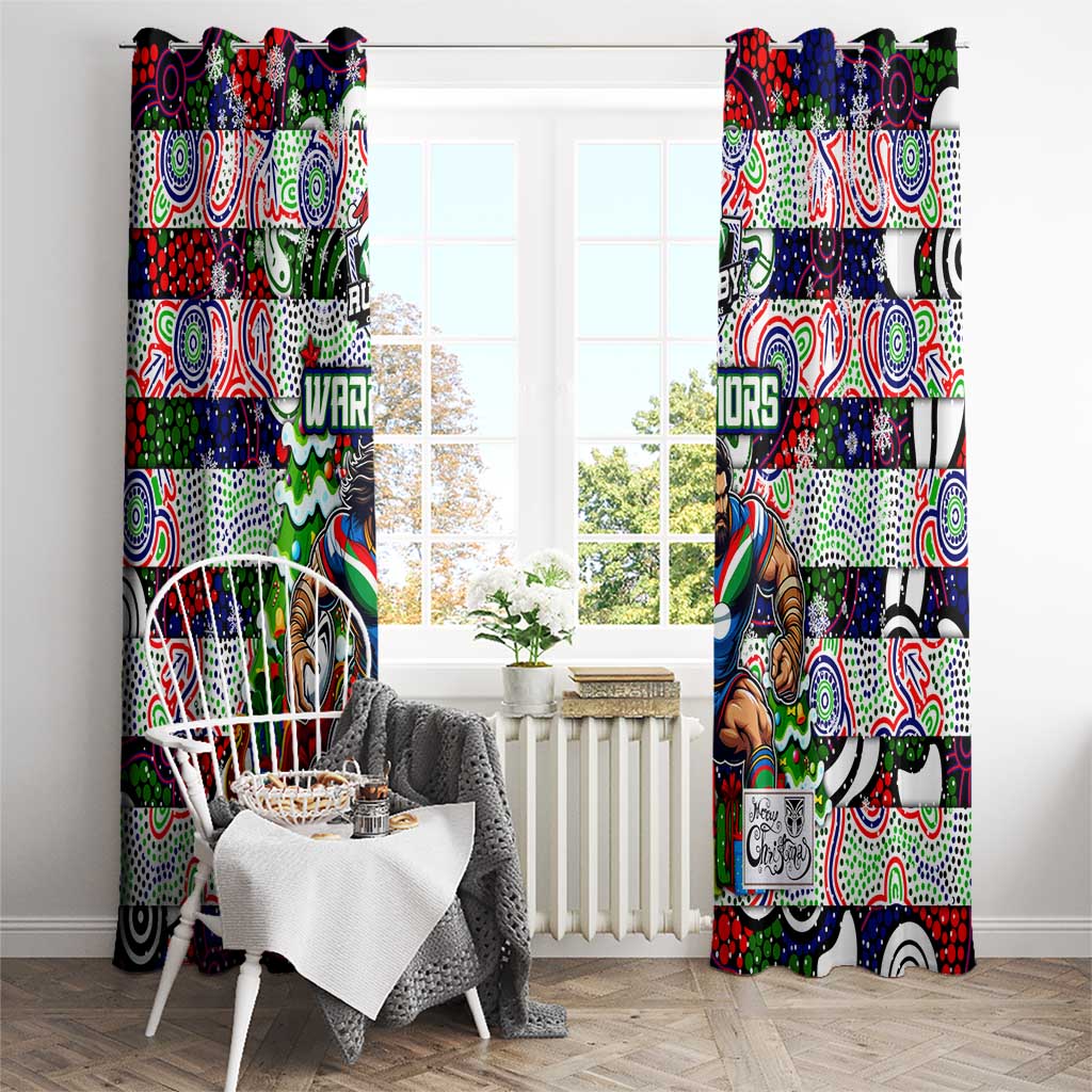 New Zealand Warriors Rugby Merry Christmas Window Curtain Indigenous Australian Art