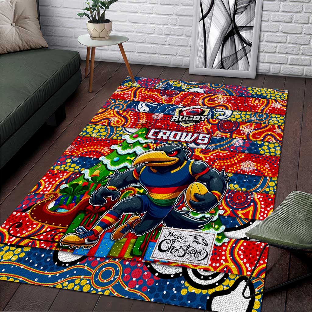 Crows Football Merry Christmas Area Rug Indigenous Australian Art - Vibe Hoodie Shop