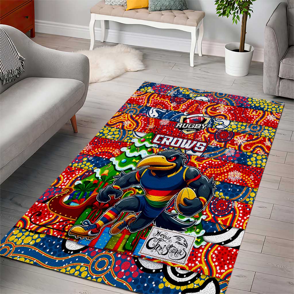 Crows Football Merry Christmas Area Rug Indigenous Australian Art - Vibe Hoodie Shop