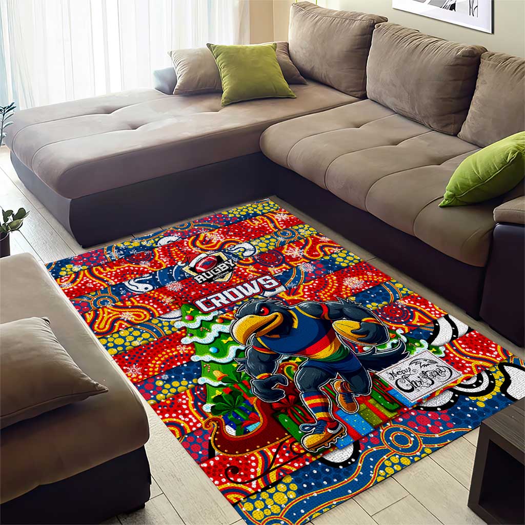 Crows Football Merry Christmas Area Rug Indigenous Australian Art - Vibe Hoodie Shop