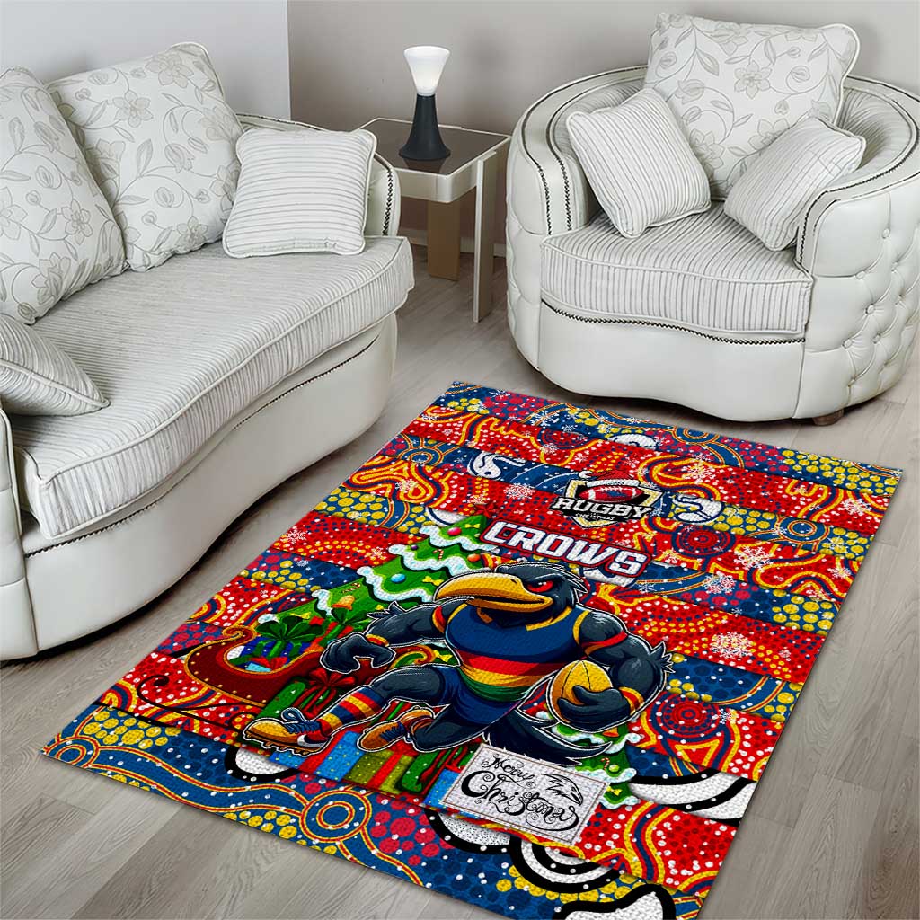 Crows Football Merry Christmas Area Rug Indigenous Australian Art - Vibe Hoodie Shop