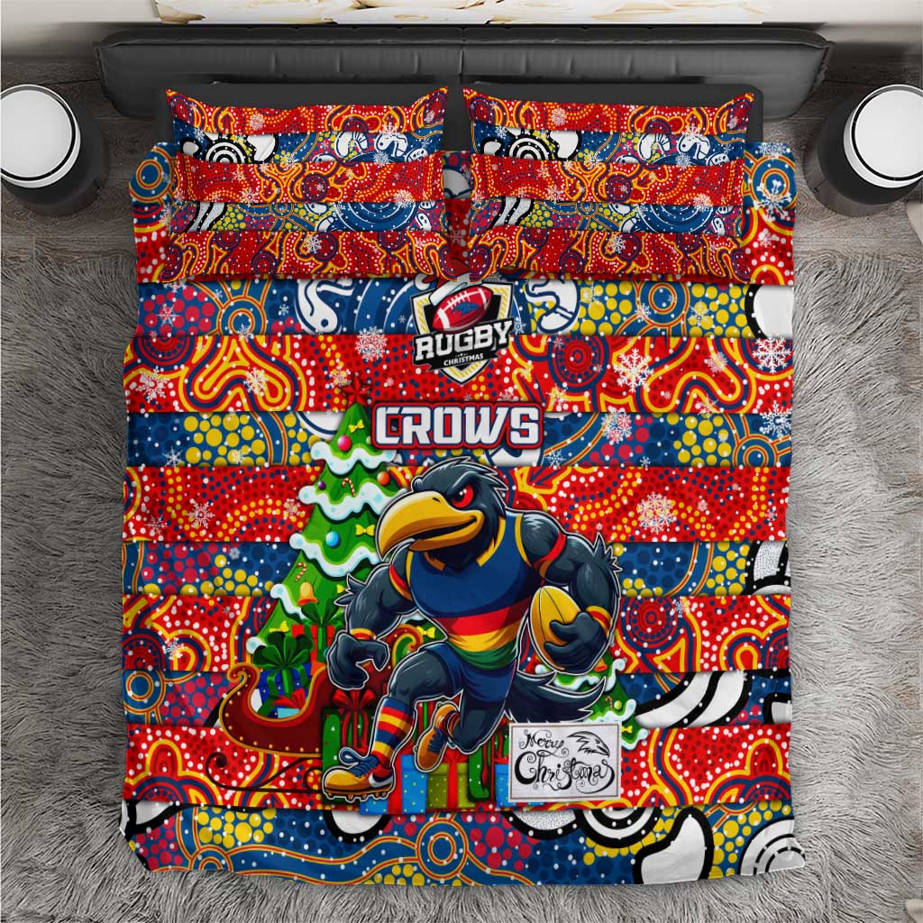 Crows Football Merry Christmas Bedding Set Indigenous Australian Art - Vibe Hoodie Shop