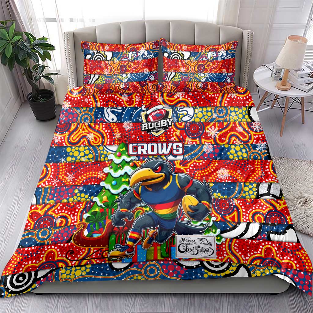 Crows Football Merry Christmas Bedding Set Indigenous Australian Art - Vibe Hoodie Shop