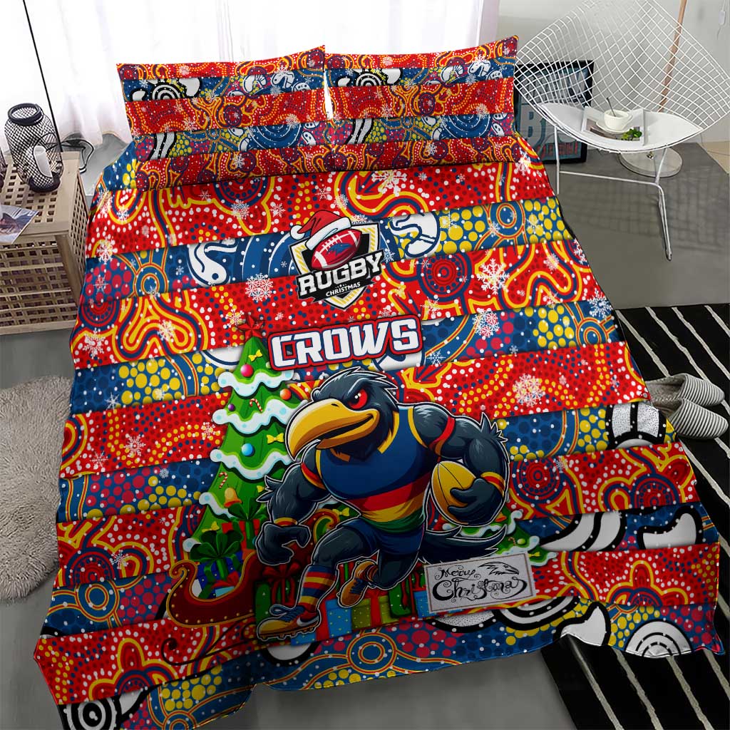 Crows Football Merry Christmas Bedding Set Indigenous Australian Art - Vibe Hoodie Shop