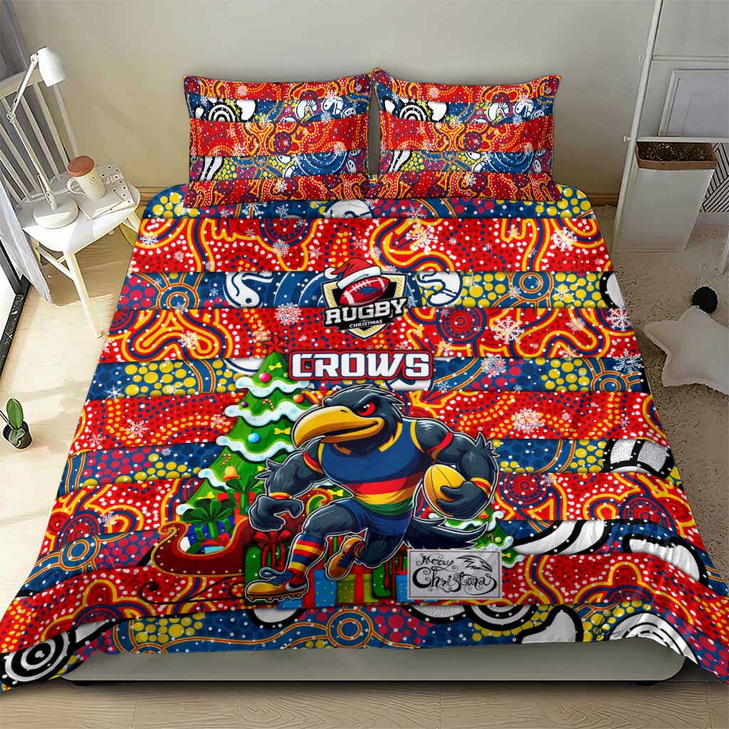 Crows Football Merry Christmas Bedding Set Indigenous Australian Art - Vibe Hoodie Shop